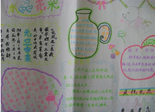 关于庆祝元旦手抄报
