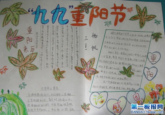 小学三年级有关重阳节的手抄报简单又漂亮