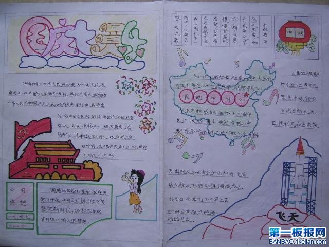 国庆节手抄报图片 国庆七天乐