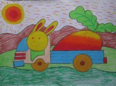 小白兔开车拖着个大萝卜