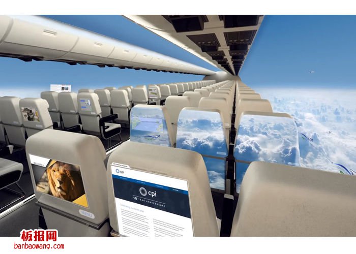 全景飞机 无窗式机舱好带感