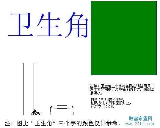 教室布置方案:卫生角