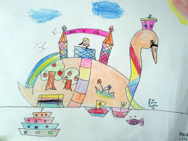 儿童画漂亮的游乐场