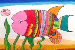 小鱼的海底旅行儿童画儿童