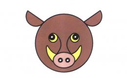 野猪简笔画，儿童动物野猪