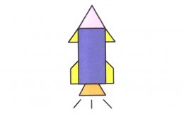 发射的火箭，儿童火箭简笔