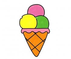 最简单的冰淇淋怎么画，冰
