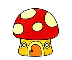 蘑菇房子怎么画简笔画，小