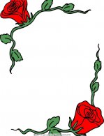 漂亮的玫瑰花和绿叶手抄报